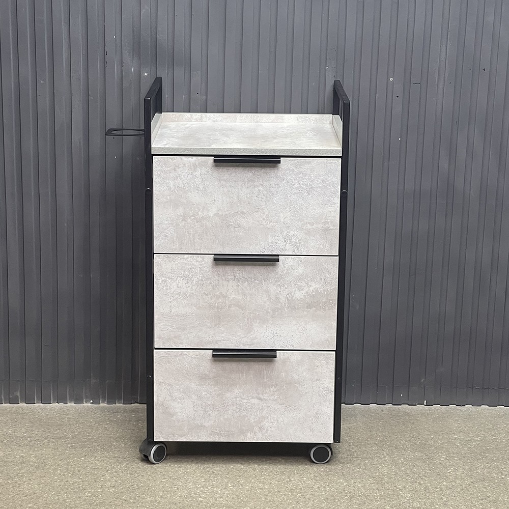 telezhka-parikmaherskaya-loft-premium-360-cement Тележка парикмахерская Лофт Премиум 450 с фенодержателем — Цемент — изображение 1